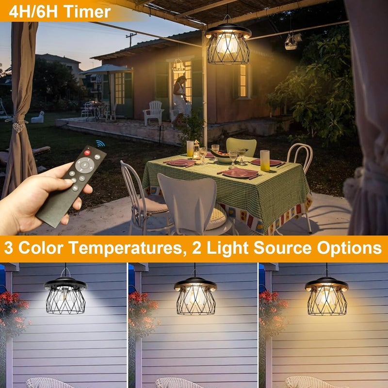 AEQ Solar Shed Light Outdoor Work Day/Night, Gazebo Lights Solar Hanging Lights for Porch Barn Chicken Coop Indoor with Remote, Double Motion Sensor, 16.5ft Cord, Dimmable Warm/Cool White - Image 5